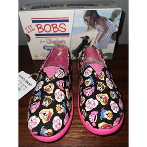 Sketchers Girls Lil Bobs hot pink puppy party Dog flat Shoes Size 13 New In Box
